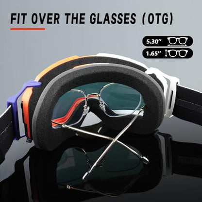 Motocross Goggles Anti-Fog Motorcycle Protective Eyewear for Men - color: Red