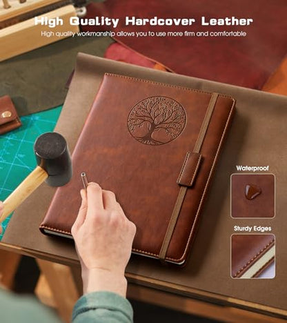 Biuwory B5 Leather Journal Notebook, 256 Lined Pages, Hardcover 7.8"×10.2" - color: Brown, size: Lined-256 Pages (7.8"×10.2")