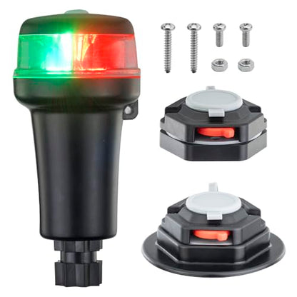 Pactrade Marine Navigation Lights for Boats LED - Red/Green Battery Powered Nav Lights for Boats - Surface Mounts (Flat), Fixed Base, 3-Mode Operation - 1NM Waterproof - style: Surface Mounts (Flat), Fixed Base