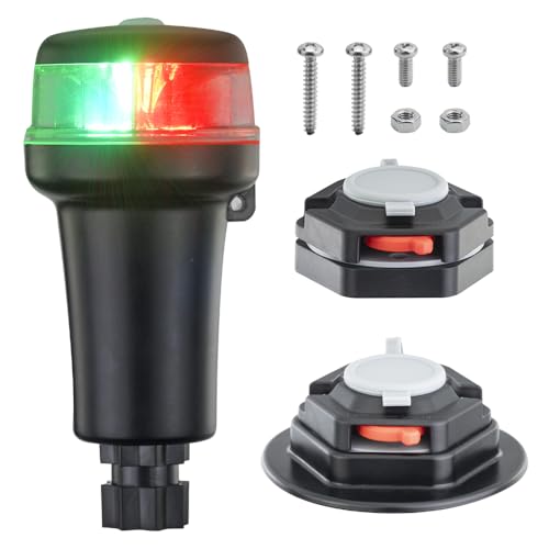 Pactrade Marine Navigation Lights for Boats LED - Red/Green Battery Powered Nav Lights for Boats - Surface Mounts (Flat), Fixed Base, 3-Mode Operation - 1NM Waterproof - style: Surface Mounts (Flat), Fixed Base