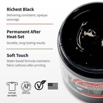Speedball, 46000, Fabric Screen Printing Ink, 128 Fl Oz. (Gallon), Black - color: Black, size: 128 fl oz
