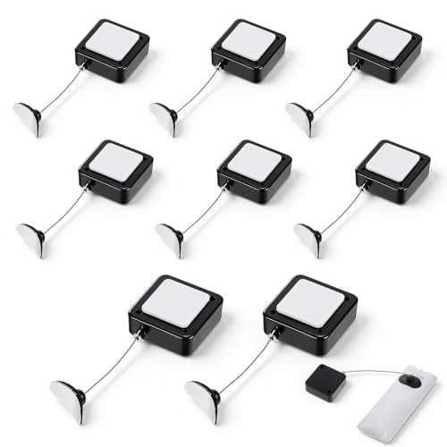 8 Pack Retractable Remote Control 6.5 Ft Remote-Control Leas with Adjustable Cable Leash Length Clasps Remote-Controls Security Lanyard Lock with mall Wrench for TV,Gaming Controller,Tablets