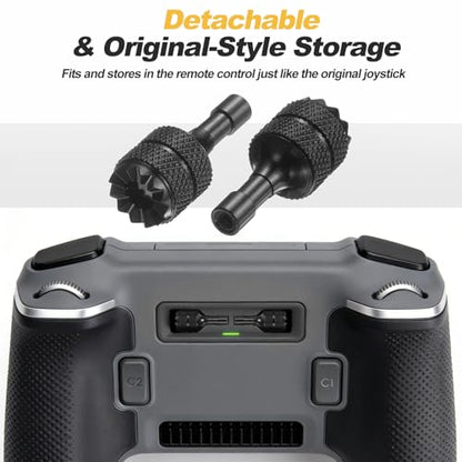 MECCANIXITY 2 Set Aluminum Controller Stick, Replacement Joystick Remote Controller Joystick Stick for Mini4 Pro Air3S Drone Remote Accessories, Black - color: Black