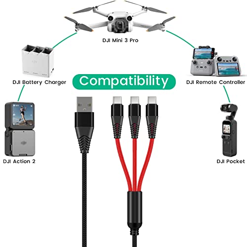 Charger for DJI Mini 4 Pro, Mini 3 Pro, Mavic 3, Air 2S Drone, with Adapter - size: 4ft Cable & Adapter