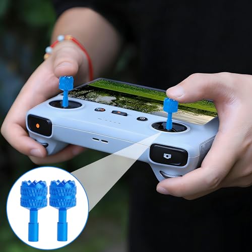 RC/RC2 Joystick Replacement, Aluminum Controller Sticks Compatible with DJI - color: Blue ＆ 2 Pcs