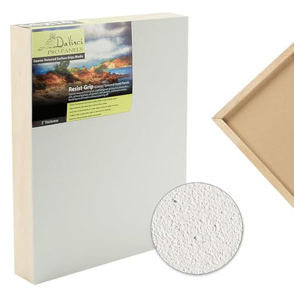 Da Vinci Pro Resist-Grip Coarse Textured Gesso Board, 10x10, 2" Depth Art Boards for Painting, White Acrylic Polymer with Quartz Sand, Warp-Resistant Cradled and Sealed MDF Panel - size: 10x10"