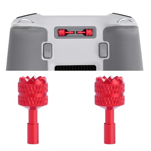 1 Pair Controller Stick Replacement Joystick for DJI RC/RC 2，Remote Controller Aluminium Thumb Sticks for DJI Mini 3 Pro/Mini 4 Pro/Air 3 Accessories(Red)