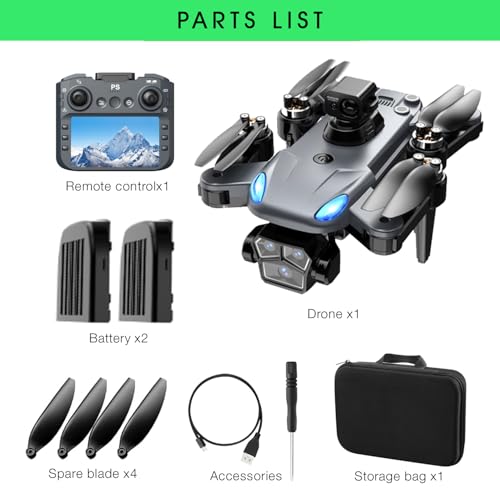 4K Drone with Camera for Adults, Foldable quadcopter drone with 4.3-inch screen remote controller,Automatic obstacle avoidance,One-Key Takeoff & Auto Follow,Under 249g，Brushless Motor FPV Drone (black)