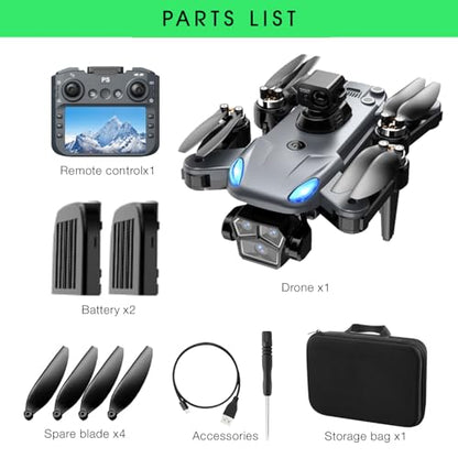 4K Drone with Camera for Adults, Foldable quadcopter drone with 4.3-inch screen remote controller,Automatic obstacle avoidance,One-Key Takeoff & Auto Follow,Under 249g，Brushless Motor FPV Drone (black)