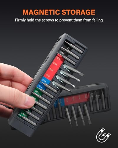 3.7v Mini Electric Screwdriver Set, Precision Screwdriver Set with 5 Torque Settings, LED Light, Magnetic Storage, Magnetizer, Repair Tool Kit for Electronics Phone Camera Laptop Watch - style: Electronic