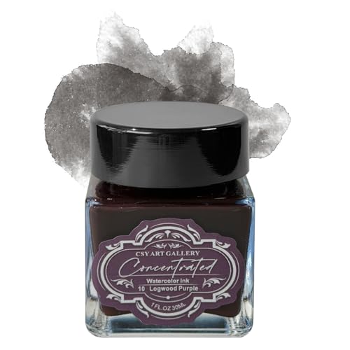 Watercolor Drawing Ink 35ML Water Color Inks for Drawing, Design (10 Logwood Purple)