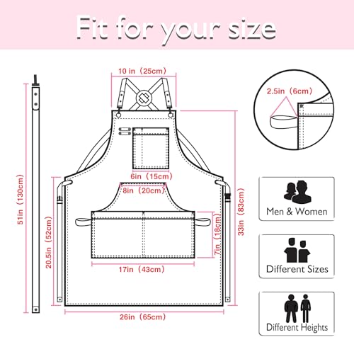 Kitchen, Work Apron, Canvas Apron, Pink - color: Pink