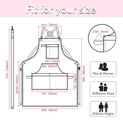 Kitchen, Work Apron, Canvas Apron, Pink - color: Pink