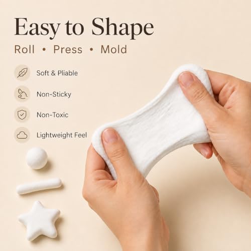 White Air Dry Foam Clay 100g/3.5oz, Soft & Easy to Mold - color: White