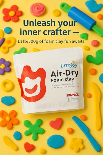 Green Air Dry Foam Clay 1.1lbs/500g, Soft & Easy to Mold - color: Green