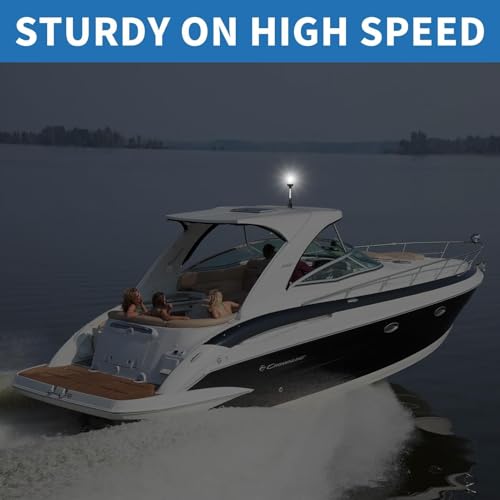 Obcursco Boat Stern Light, Bimini Top LED Anchor Light, Boat Accessories - size: 9''Vertical Swing