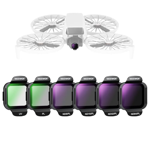 NEEWER ND/PL Filter Accessories Set Compatible with DJI Flip/Lito X1 Drone, ND8/PL ND16/PL ND32/PL ND64/PL PL UV Snap On HD Neutral Density Polarized ND Lens Filter Kit, FL-N35 - size: Flip, style: 6 Pack ND/PL+PL+UV