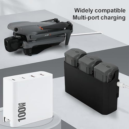 100W GaN Charger 4-Port Power Adapter for DJI Drone Accessories