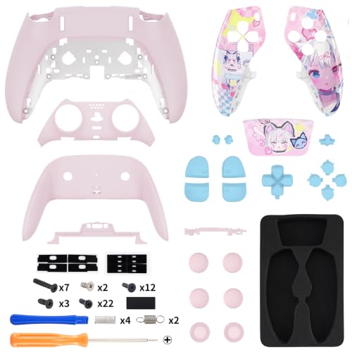 eXtremeRate Full Set Shell with Buttons Touchpad Cover Compatible with p s 5 Edge Controller, MeWoow Replacement Decorative Trim Shell Front Back Plates Compatible with p-s-5 Edge Controller - color: MeWoow