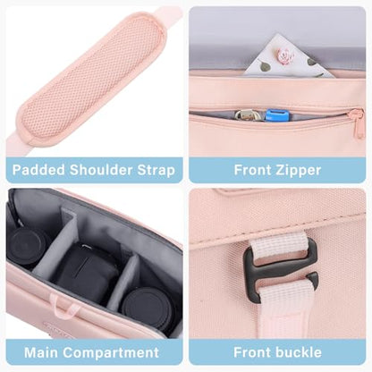 MOSISO Camera Shoulder Bag Camera Case Crossbody Sling Purse, Pink - color: Pink