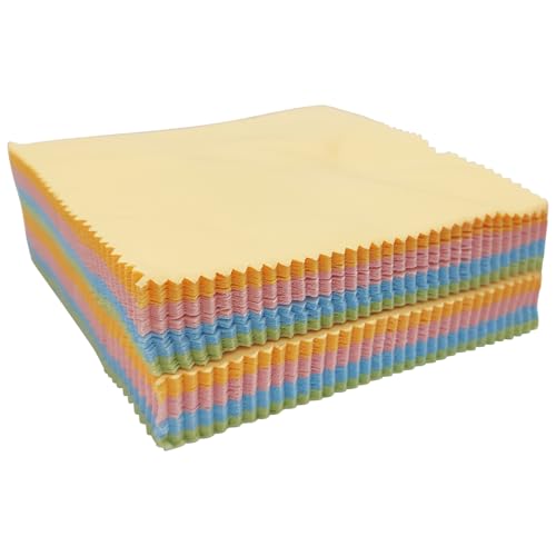 100 Pack Microfiber Cleaning Cloths for Glasses Camera Lenses Mobile Screen Spectacles (5" x 5")