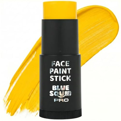 Blue Squid PRO Yellow Face Paint Stick - XL (21g/0.75oz) Waterproof Body Paint for Adults & Kids Eye Black Baseball - Vegan Hypoallergenic Twist-Up Non-Toxic Makeup Stick for Cosplay, Sports - color: Yellow