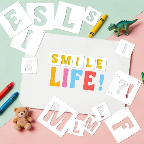 Letter Stencils, 80 Pcs Large Alphabet and Numbers Stencils (1Inch & 2Inch) - size: 1Inch&2Inch