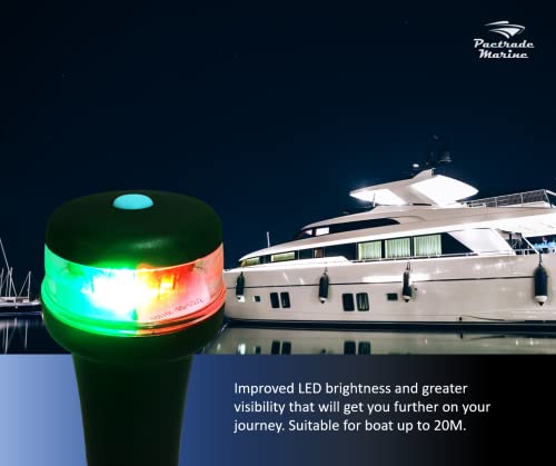 Pactrade Marine Navigation Lights for Boats LED - Red/Green Battery Powered Nav Lights for Boats - Magnetic Mount, Fixed Base, 3-Mode Operation - 1NM Waterproof - style: Magnetic Mount, Fixed Base