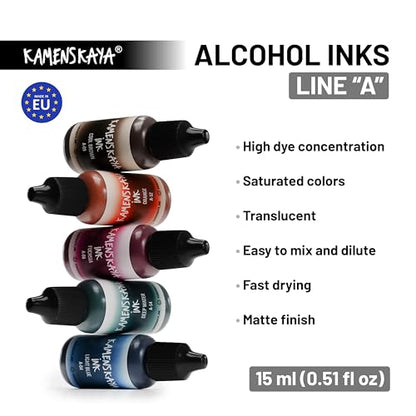Kamenskaya Alcohol Ink Set with Alcohol Ink Paper
