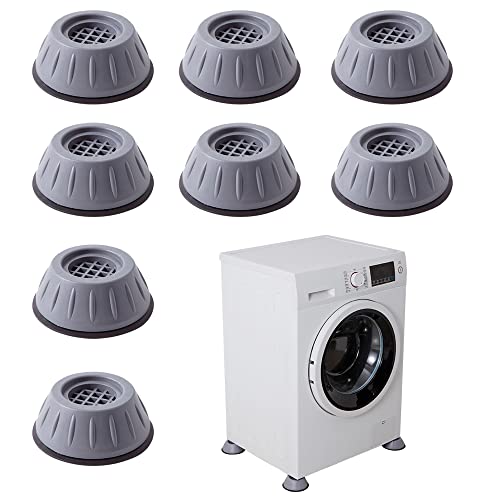 Mwellewm 8 Pcs Shock and Noise Cancelling Washing Machine Support Plastic Noise Reducing and Anti Slip Anti Vibration Rubber Washing Machine Feet Pads Anti-Walk Dryer Washer Vibration Stabilizer - style: 8 pack