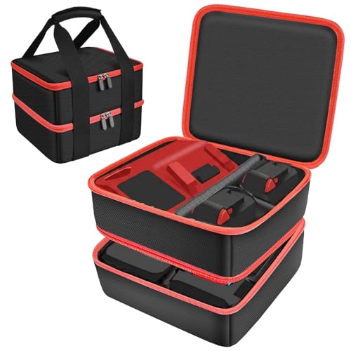 Double-Layer Battery Bag for Makita 40V, for Dewalt Battery&Charger - color: Red