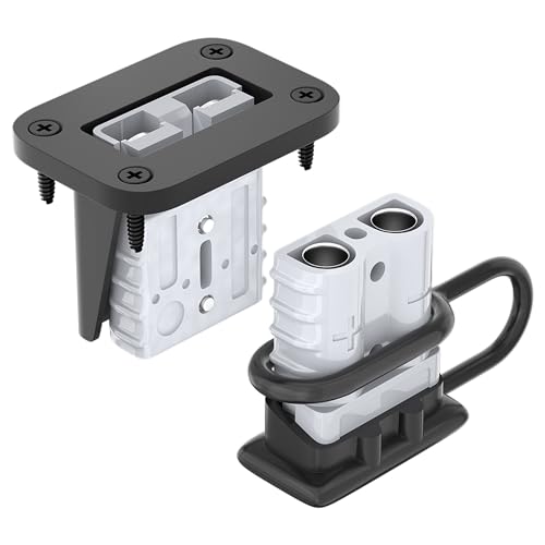 RVBOATPAT 4PCS 50Amp Battery Quick Connect/Disconnect Connector,6 to 12 Gauge Battery Cable Connector, Wire Harness Plug Kit 12 to 36V for Car Winch Trailer - size: 50A with Plug Mounting Panel