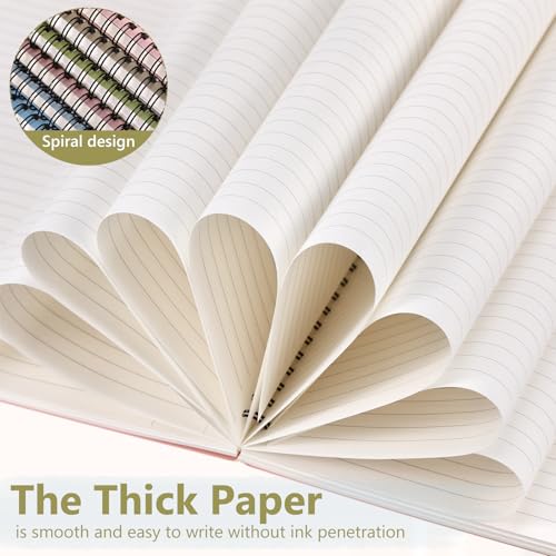 Fuutreo 6 Pack Spiral Notebook 10.5x7.45 Notebook,Earthy Tones,Grassland - color: Earthy Tones