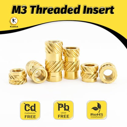 KADRICK 300PCS M3 Heat Set Inserts Kit,M3*(3mm-10mm)*4.5mm with Insert Tip - size: M3 Kit H3-10mm 300Pcs + Tool