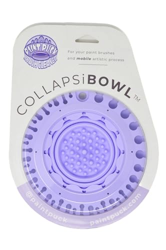 Paint Puck CollapsiBowl Paint Brush Cleaner Rinse Cup, Purple - color: Lavender, size: Collapsible