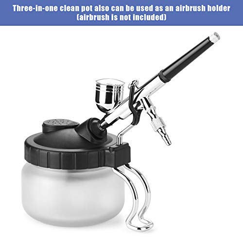 AGPTEK Airbrush Cleaning Kit - Glass Cleaning Pot, Filters, Scraper Needle, Tube Brushes