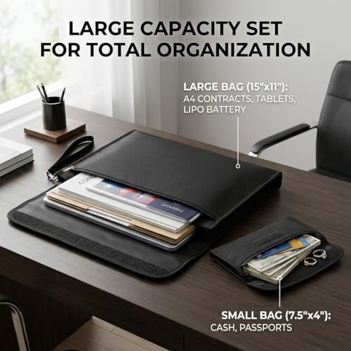 SUREMAX Waterproof Document Bag Set of 2, 15 x 11 in & 7.5 x 4 in