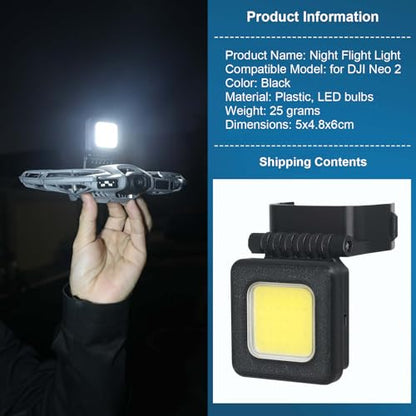 LED Night Flight Light for DJI Neo 2 Rechargeable Quick Release Navigation LED Night Lights Anti-Collision Warning Light Drone Landing Gear Protector with Three-Mode Lighting (Top Night Light) - color: Top Night Light