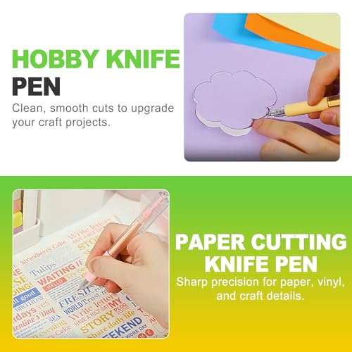 6 Pcs Craft Cutting Tool Set Precision Hobby Knife Pen for DIY Vinyl Decals Paper Scrapbooking Includes Tungsten Steel Ceramic Cutter