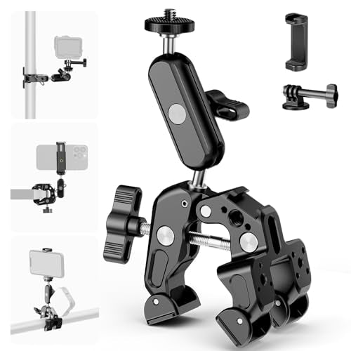 NEEWER Super Clamp with 3" Dual Ballhead Magic Arm Camera Phone Mount, ST88 - style: ST88