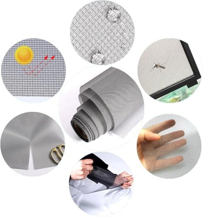 High Density dustproof and Pollen Proof net Window Screen mesh roll Used to Replace Screen Windows and Doors (Black high-Density mesh,787''×37''(2000×95cm) - color: Black high-density mesh, size: 37in x 65ft