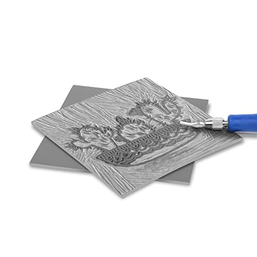 2 Pcs 6x6 Soft Linoleum Carving Block, Linocut Block for Printmaking, Gray - color: Gray, size: 6'' x 6'' 2 Pack