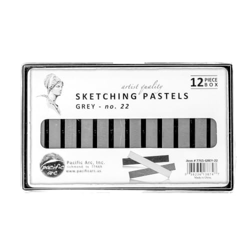 Pacific Arc - Sketching Pastel Set, 12-piece – Grey 22 – Blending & Shading - color: Grey 22