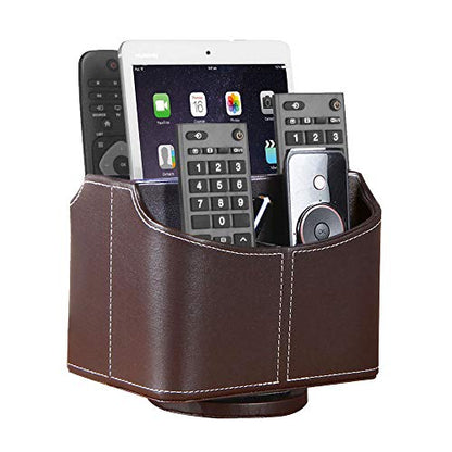 360° Spinning Remote Control Holder,TV Remote Caddy for Nightstand Table - color: Coffee