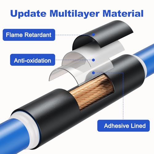 7-Size Heat Shrink Tubing Roll Kit, 4:1 Adhesive Lined, 53 ft Marine-Grade