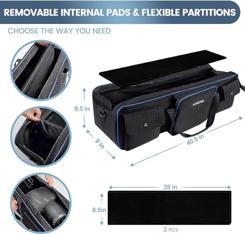 YOREPEK 40.5" Heavy Tripod Carrying Case Bag with 2 Padding Protective Pads - color: 40.5*9.5*9.5