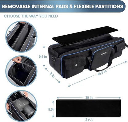 YOREPEK 40.5" Heavy Tripod Carrying Case Bag with 2 Padding Protective Pads - color: 40.5*9.5*9.5