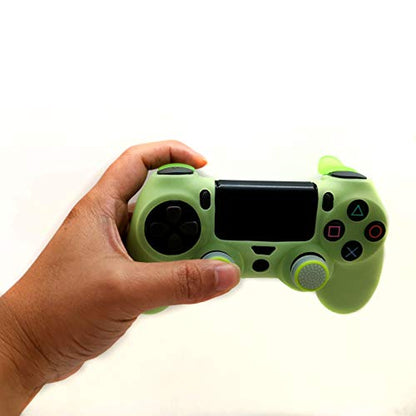 Ps4 Controller Skin Silicone Case Grip Glow in Dark Protective Cover for PS4/slim/Pro Dualshock 4 Controller(Glow Green) - color: Glow Green