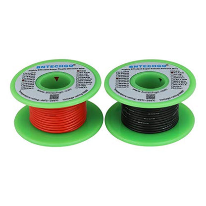 BNTECHGO 20 AWG Silicone Wire Red Black 25ft Stranded Tinned Copper Wire - size: 20 Gauge, 25ft per color