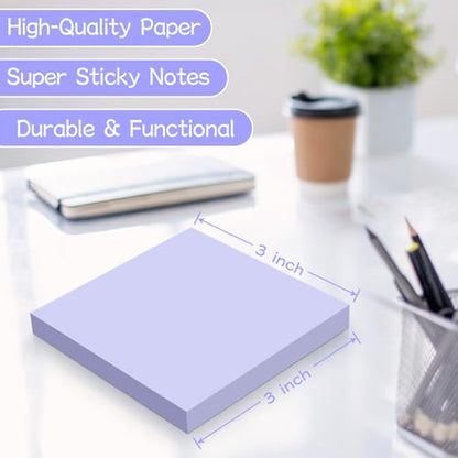 (18 Pads) Sticky Notes 3x3 inch, 9 Pastel Colors Self-Stick Pads - color: Pastel Colors